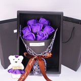 Caja rosas jabon y peluche chica