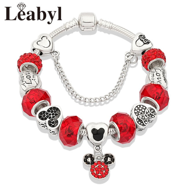 Pulsera acero Mickey Mouse con colgantes