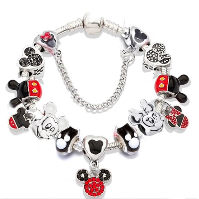 Pulsera acero Mickey Mouse con colgantes