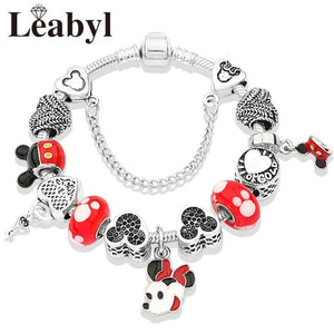 Pulsera acero Mickey Mouse con colgantes