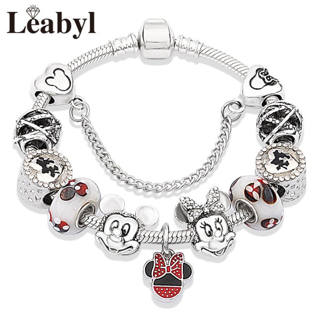 Pulsera acero Mickey Mouse con colgantes