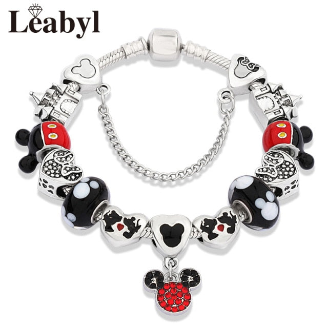 Pulsera acero Mickey Mouse con colgantes