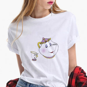 Camiseta manga corta bella y la bestia