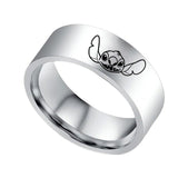 Anillo de titanio parejas Stitch