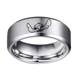 Anillo de titanio parejas Stitch