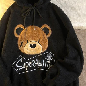 Sudadera Hoodie Oso bordada chica