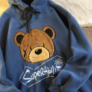 Sudadera Hoodie Oso bordada chica