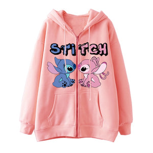 Chaqueta cremallera tipo sudadera Stitch Angela