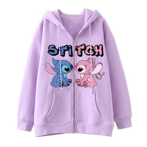 Chaqueta cremallera tipo sudadera Stitch Angela