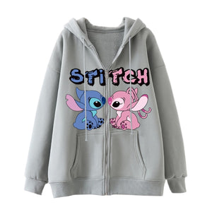 Chaqueta cremallera tipo sudadera Stitch Angela