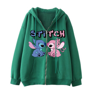 Chaqueta cremallera tipo sudadera Stitch Angela