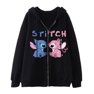 Chaqueta cremallera tipo sudadera Stitch Angela