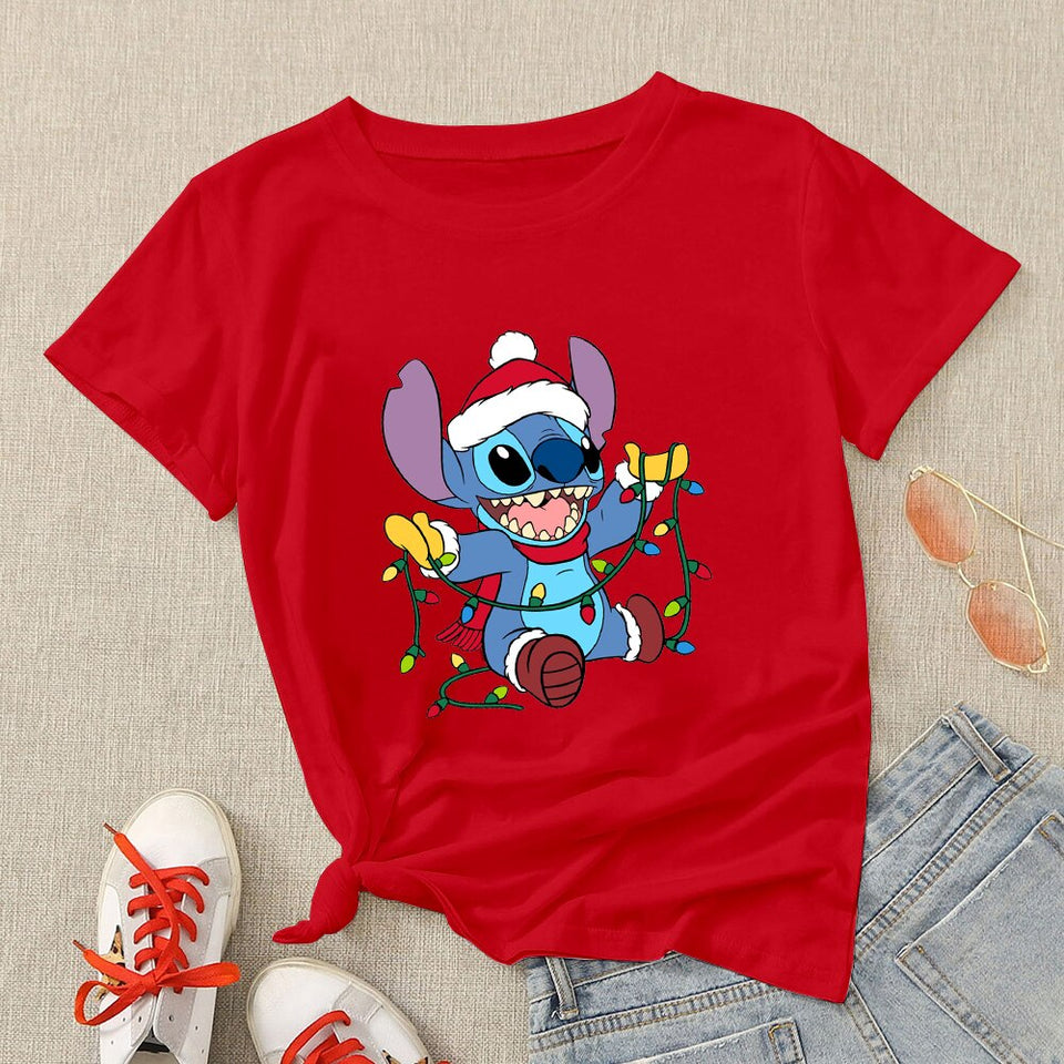 Camiseta manga corta Stitch edición limitada Navidad