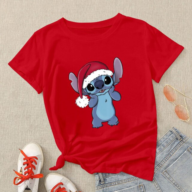 Camiseta manga corta Stitch edición limitada Navidad