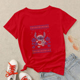 Camiseta manga corta Stitch edición limitada Navidad