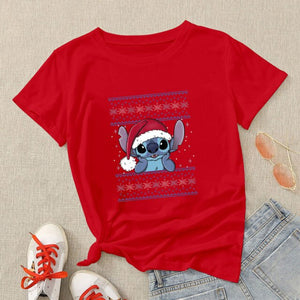 Camiseta manga corta Stitch edición limitada Navidad