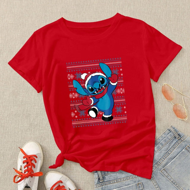 Camiseta manga corta Stitch edición limitada Navidad