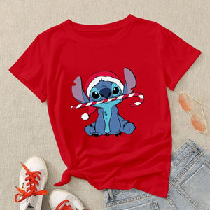 Camiseta manga corta Stitch edición limitada Navidad