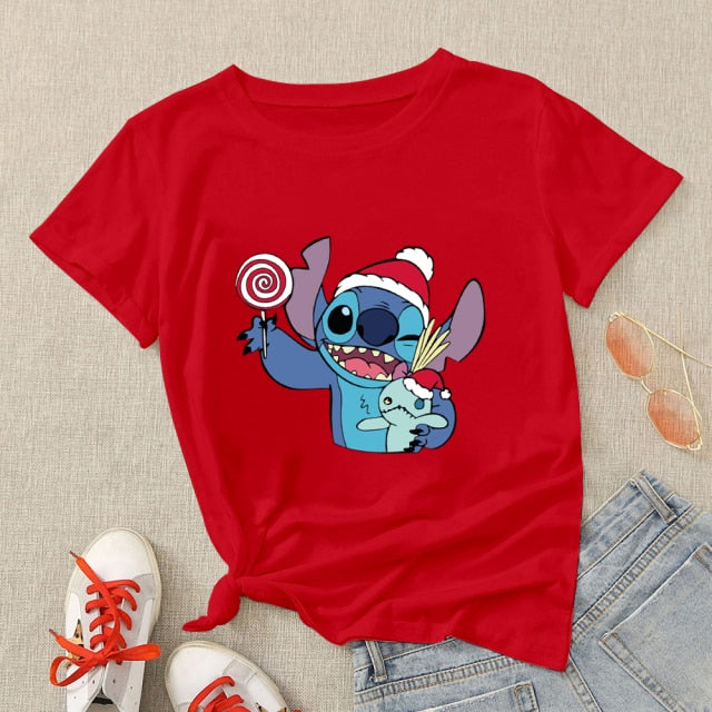 Camiseta manga corta Stitch edición limitada Navidad