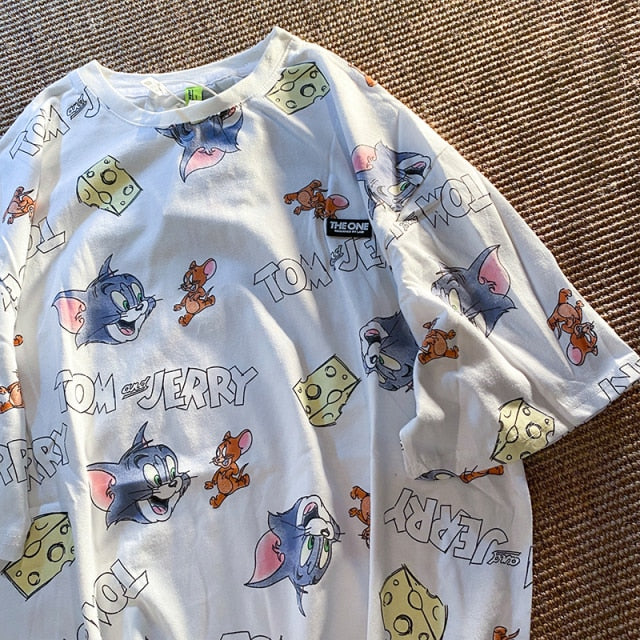 Camisetas estampadas Kawaii Tom y Jerry edicion limitada