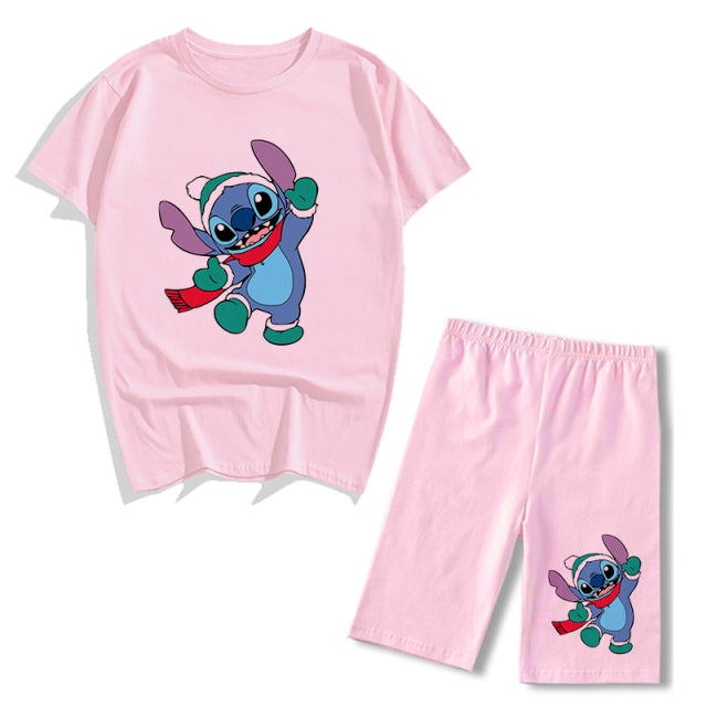 Disney Pijama Stitch Niña Conjunto de 2 Piezas Pantalón y Camiseta