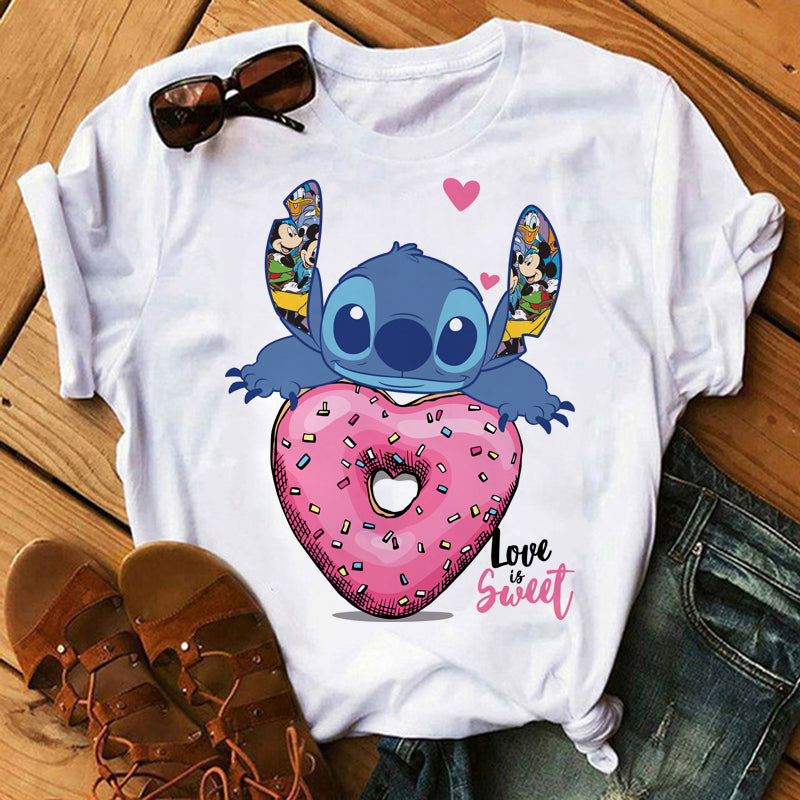  Disney Lilo Basic Stitch - Camiseta sólida para niña, Azul  Tahití : Ropa, Zapatos y Joyería